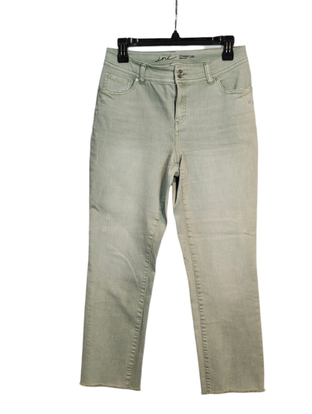 INC International Concepts Straight Leg Jeans in Sage Green Size 4